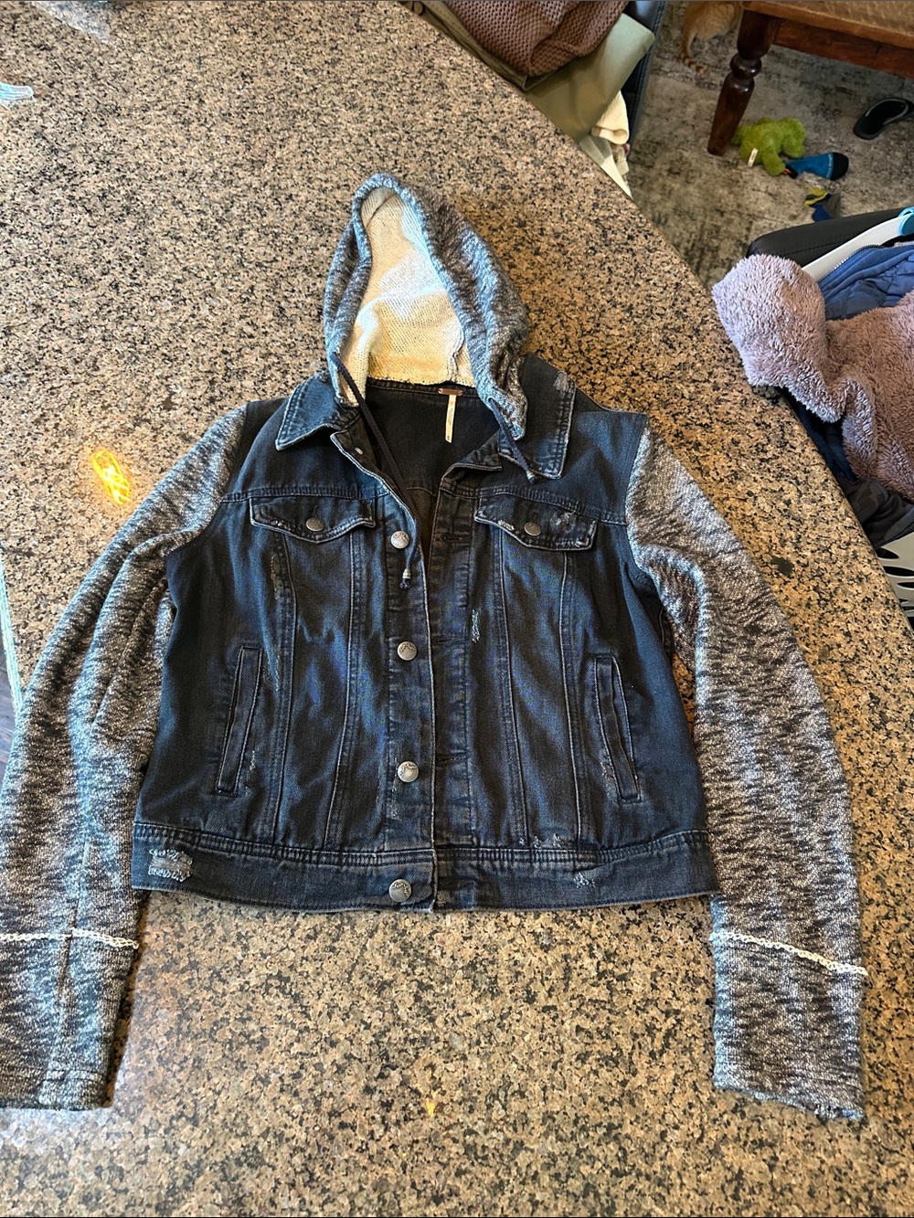 Free People Dark Denim Jacket/sweater hoodie